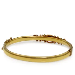 18ct Yellow Gold Antique Hinged Sapphire and Diamond Bangle