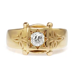 18ct Yellow Gold Antique Old Cut Diamond Ring
