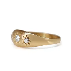 22ct Yellow Gold Antique Old Cut Diamond Gypsy Ring