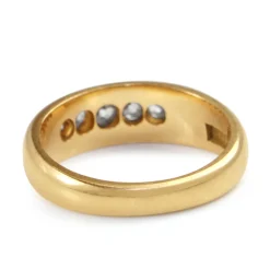 18ct Yellow Gold Antique Old Cut Diamond 5 Stone Ring
