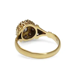 18ct Yellow Gold Antique Old Cut Diamond Cluster Ring