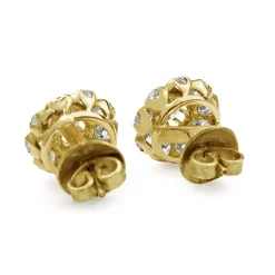 18ct Yellow Gold Antique Old Cut Diamond Daisy Cluster Earrings