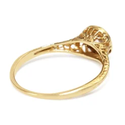 14ct Yellow Gold Antique Old Cut Diamond Solitaire Ring