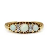 18ct Yellow Gold Antique Opal 3 Stone Old Cut Diamond Ring