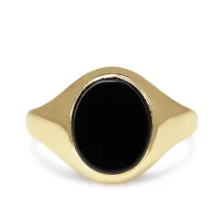 9ct Yellow Gold Antique Oval Onyx Signet Ring