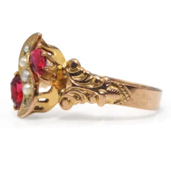 10ct Yellow Gold Antique Paste and Pearl Ring