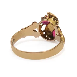 10ct Yellow Gold Antique Paste and Pearl Ring