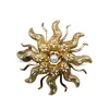 15ct Yellow Gold Antique Pearl and Enamel Brooch