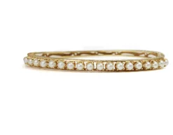 14ct Yellow Gold Antique Pearl Bangle