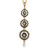 14ct Yellow Gold Antique Pearl and Diamond Drop Necklace