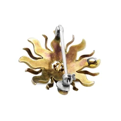 15ct Yellow Gold Antique Pearl and Enamel Brooch