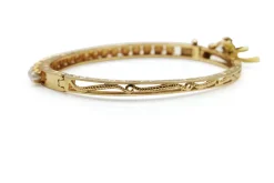 14ct Yellow Gold Antique Pearl Bangle