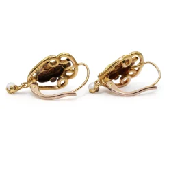 15ct Yellow Gold Antique Pearl and Paste Earrings