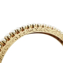 14ct Yellow Gold Antique Pearl Bangle