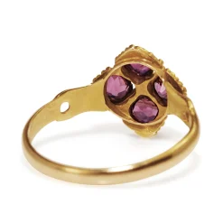 15ct Yellow Gold Antique Rhodolite Garnet Ring
