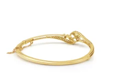 18ct Yellow Gold Antique Rose Cut Diamond Bangle
