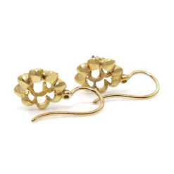 18ct Yellow Gold Antique Rose Cut Buttercup Earrings