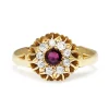 18ct Yellow Gold Antique Ruby and Old Cut Diamond Ring