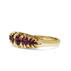 18ct Yellow Gold Antique Ruby 5 Stone Ring