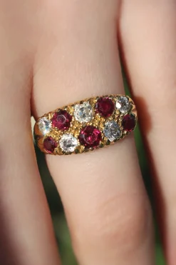 18ct Yellow Gold Antique Ruby and Diamond Ring