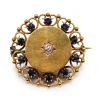 15ct Yellow Gold Antique Sapphire and Old Cut Diamond Brooch