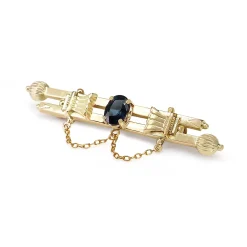 9ct Yellow Gold Antique Sapphire Brooch