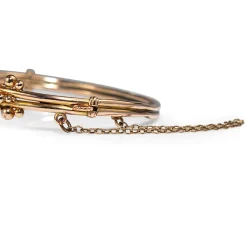 9ct Yellow Gold Antique Sapphire and Rose Cut Diamond Bangle