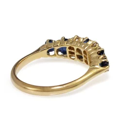 18ct Yellow Gold Antique Sapphire and Old Cut Diamond Ring