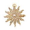 15ct Yellow Gold Antique Seed Pearl Star Burst Brooch / Pendant