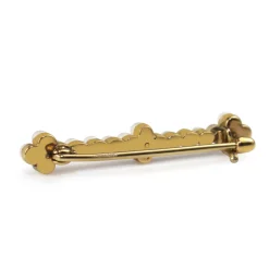 18ct Yellow Gold Antique Seed Pearl and Rose Cut Diamond Brooch