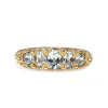 9ct Yellow Gold Antique Style Topaz 5 Stone Ring