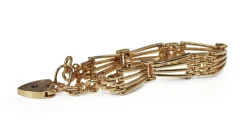 9ct Yellow Gold Antique Style Gate Link Bracelet