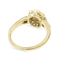 18ct Yellow Gold Antique Style Diamond Daisy Cluster Ring