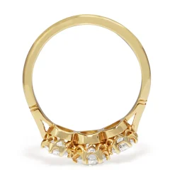 18ct Yellow Gold Antique Style 3 Stone Diamond Ring