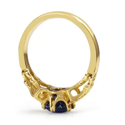 18ct Yellow Gold Antique Style Sapphire and Diamond Ring