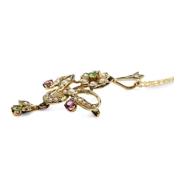 9ct Yellow Gold Antique Suffragette Necklace / Brooch