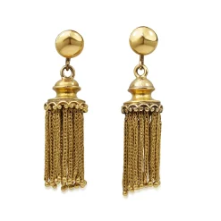 18ct Yellow Gold Antique Tassel Earrings