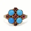 9ct Yellow Gold Antique Turquoise and Ruby Ring