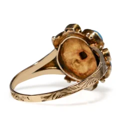 9ct Yellow Gold Antique Turquoise and Ruby Ring