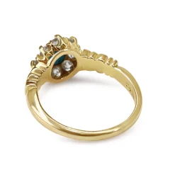 18ct Yellow Gold Antique Turquoise and Old Cut Diamond Ring