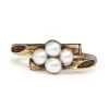 9ct Yellow Gold Antique Victorian Mourning Ring with Pearls