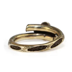 9ct Yellow Gold Antique Victorian Mourning Ring with Pearls