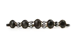 9ct Yellow Gold Antique White and Black Star Sapphire Bracelet