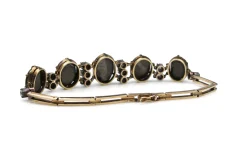 9ct Yellow Gold Antique White and Black Star Sapphire Bracelet