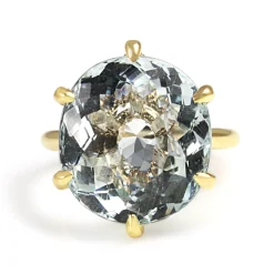 18ct Yellow Gold Aquamarine Solitaire Ring