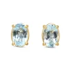 14ct Yellow Gold Aquamarine Stud Earrings