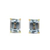 9ct Yellow Gold Aquamarine Stud Earrings