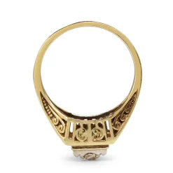 14ct Yellow Gold Art Deco Old Cut Diamond Solitaire Ring