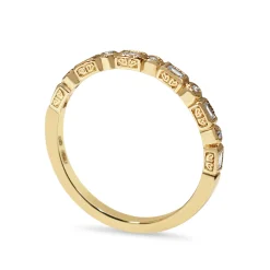 9ct Yellow Gold Art Deco Style Baguette Diamond Band Ring