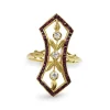18ct Yellow Gold Art Nouveau Ruby and Diamond Ring